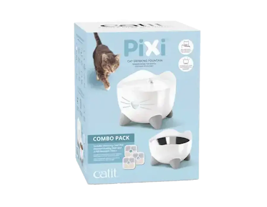 Catit Vannfontene med matskål Pixi White